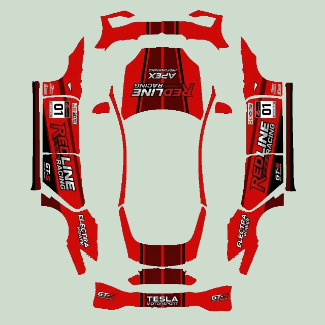 Red racing livery 159D — Model S (2025+) Plaid