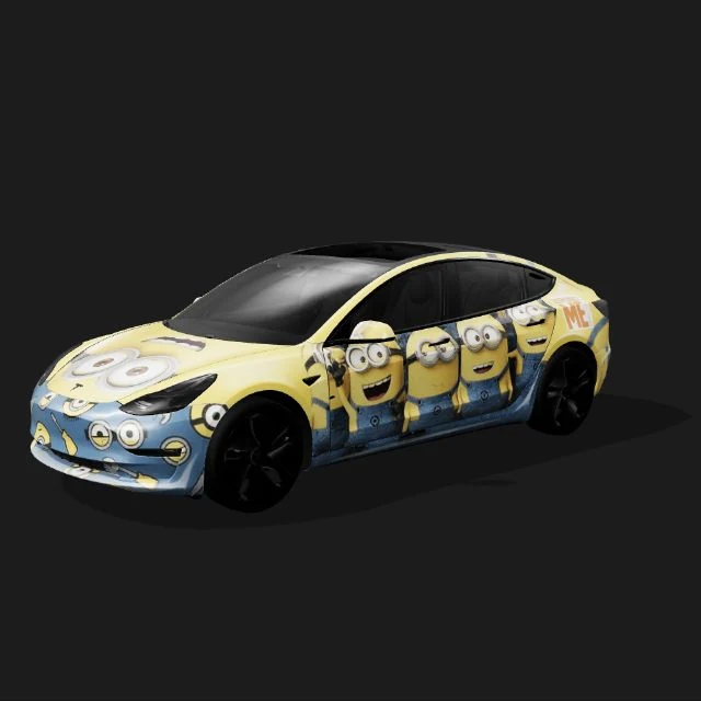 Yellow cartoon crew wrap — Model 3
