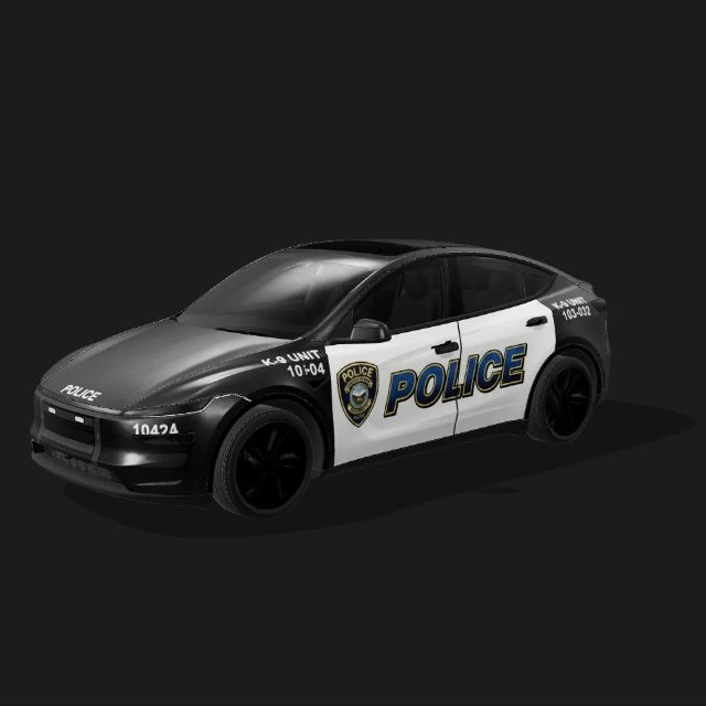 Dark patrol car wrap