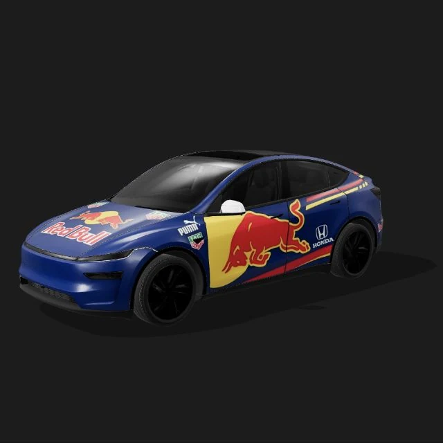 Blue and yellow racing wrap