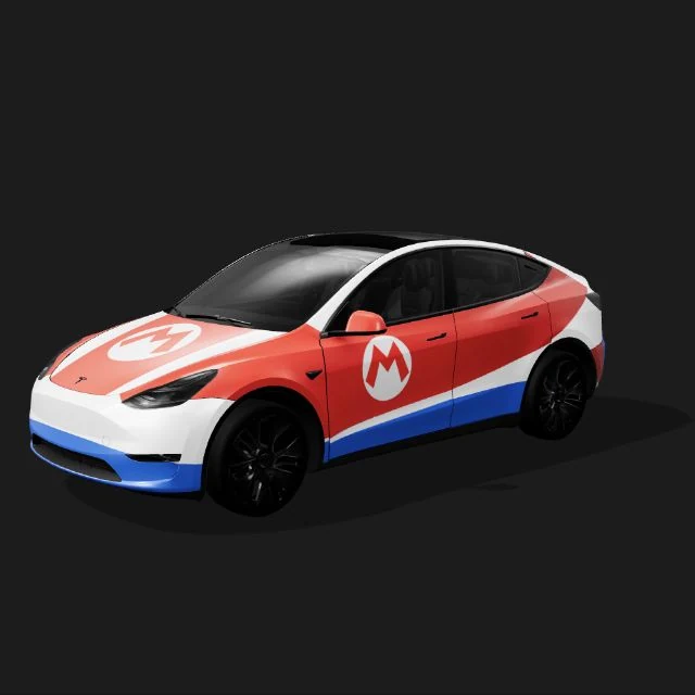 Red white blue kart racing wrap