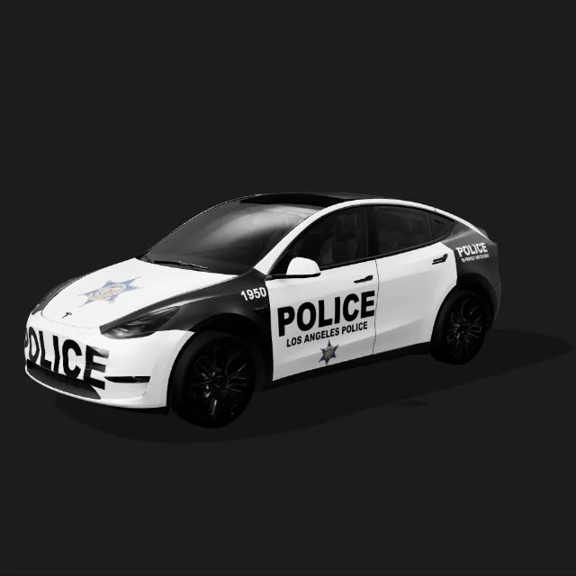 Black and white police wrap — Model Y