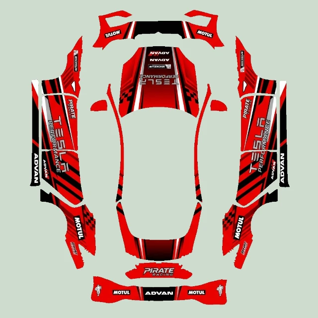 Red racing livery 43C4 — Model S (2025+) Plaid
