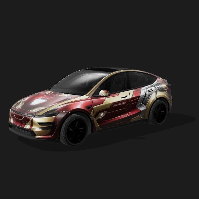 Red and gold armor wrap — Model Y (2025+) Premium