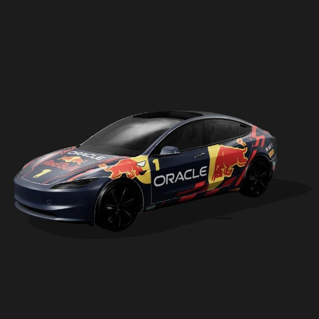 Navy grand prix racing wrap — Model 3 (2024+) Standard & Premium