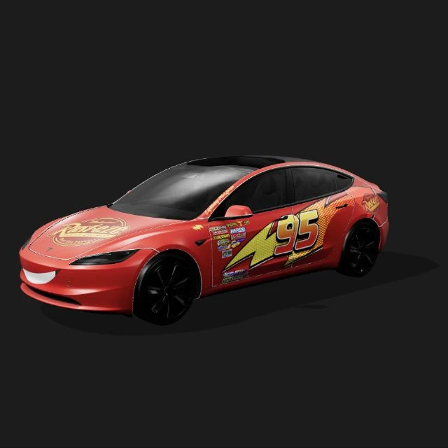 Red number 95 racing wrap — Model 3 (2024+) Standard & Premium