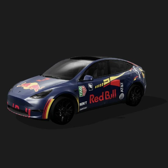 Navy racing bull wrap — Model Y