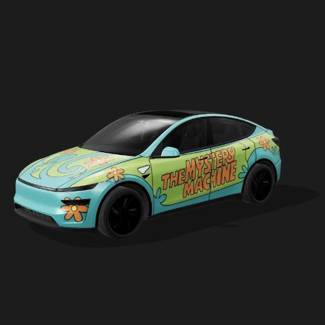 Turquoise cartoon collage wrap