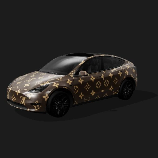Brown gold monogram wrap
