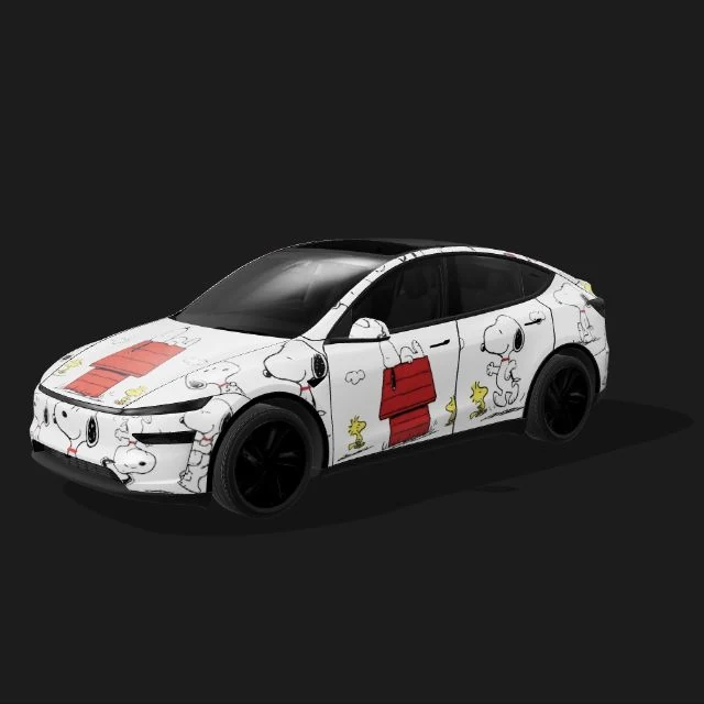 White cartoon collage wrap