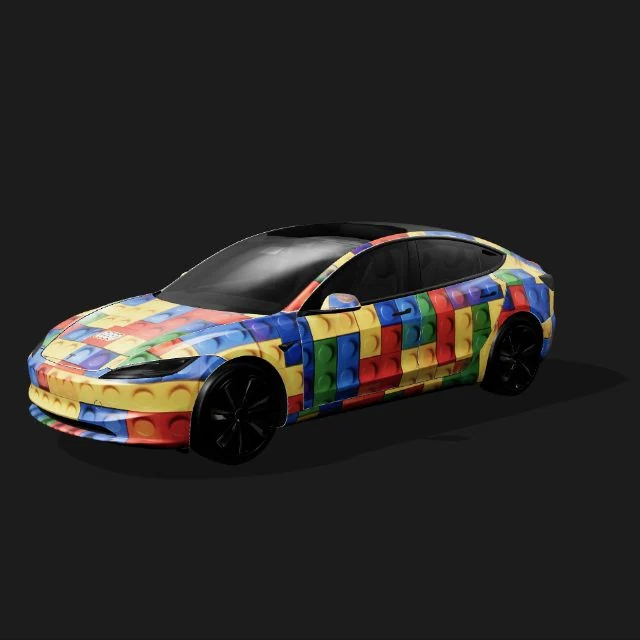 Colorful block racing wrap