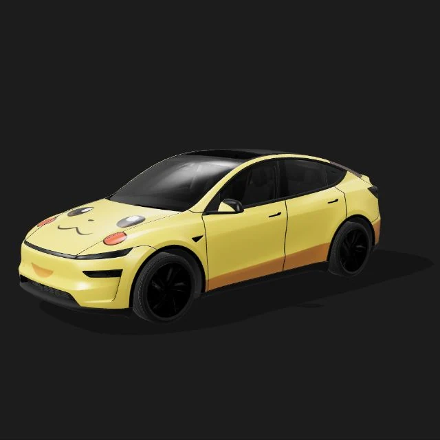 Yellow comic hero wrap — Model Y (2025+) Premium